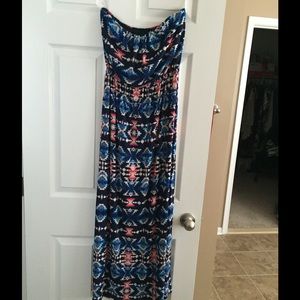 Trixxi Long Strapless Maxi Dress for Senior Trips