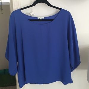 Blue silk blouse