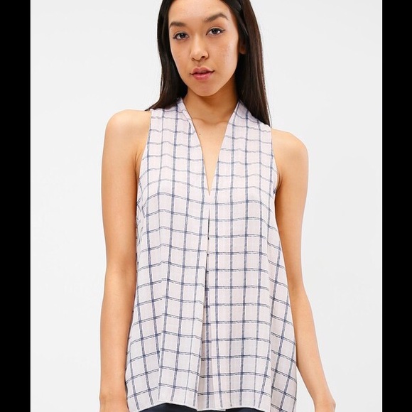 Pink and Blue Sleeveless V Neck Tank