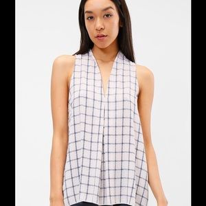 Pink and Blue Sleeveless V Neck Tank