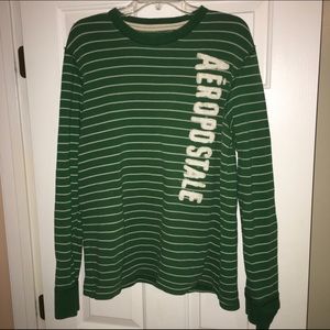 Green & White Striped Long Sleeve