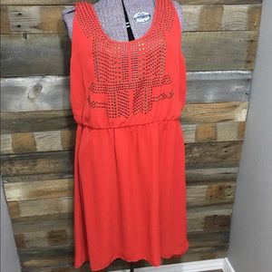 Orange Polyester high low Maurice's Dress