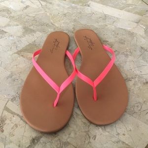 Neon Pink Flip Flops