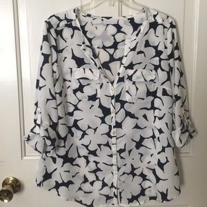 Flowered New York and Company shirt