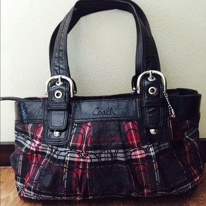 Authentic COACH Tartan Glam Glitter Soho Hobo Tote
