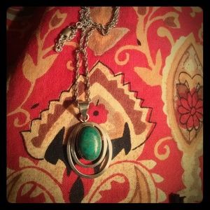 Sterling silver pendant with turquoise(?)