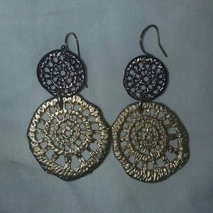Brown and gold earrings