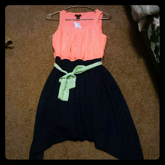 Pink and Blue Tie Dress