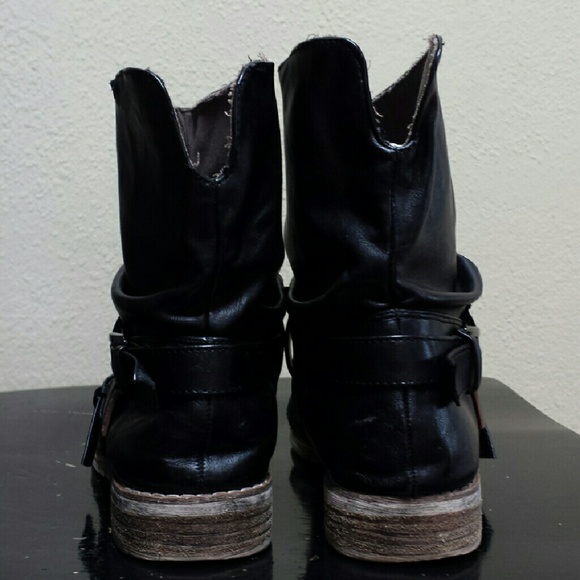 Black leather ankle boots - Picture 3 of 4