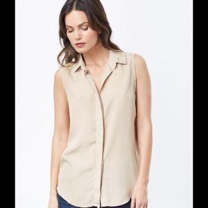 Vina Sleeveless Button Down in Beach Road