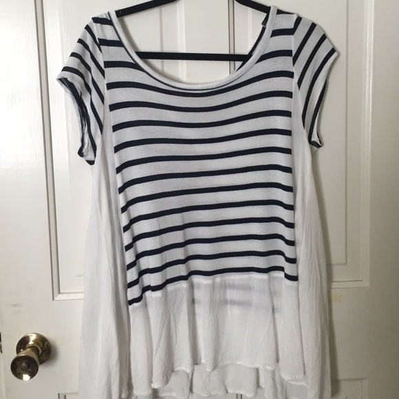 Black and white Striped "Blush" shirt