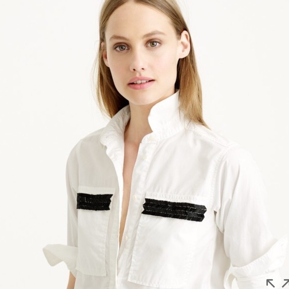 J. Crew Tops - J. Crew Beaded Chevron Popover Shirt