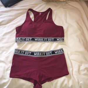 sports bra & shorts