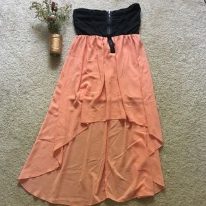 Strapless high low dress