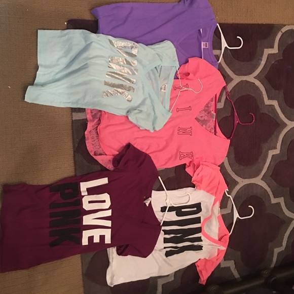 5 Victoria Secret "PINK" V-Necks