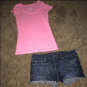 ❤️SOLD❤️ American Eagle hot pink fav tee! M