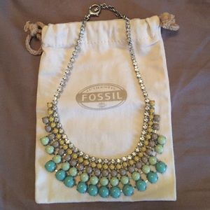 Fossil Color Cupchain Statement Necklace