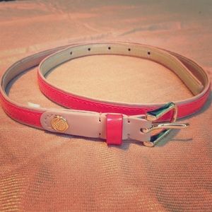 Orange & Beige Vince Camuto Patent Leather Belt