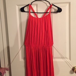 Orange knit maxi dress