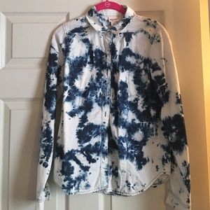 Distressed long sleeve top