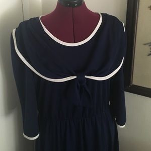 Vintage 80s does 50s nautical dress