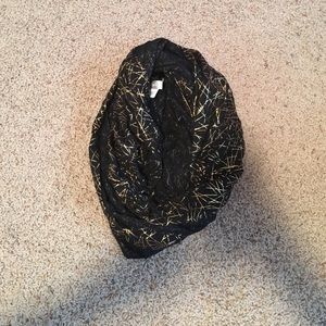 Black and gold striped infinity scarf