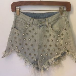 UNIF-- studded denim shorts