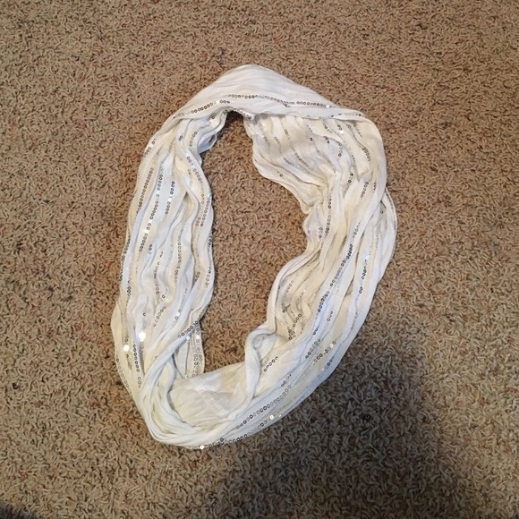White sparkly infinity scarf
