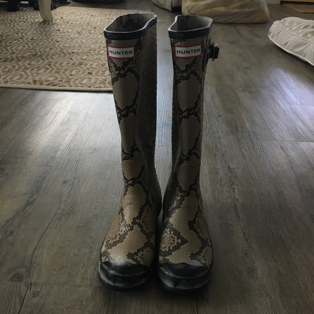 Snake print Hunter rain boots