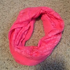 Pink floral infinity scarf