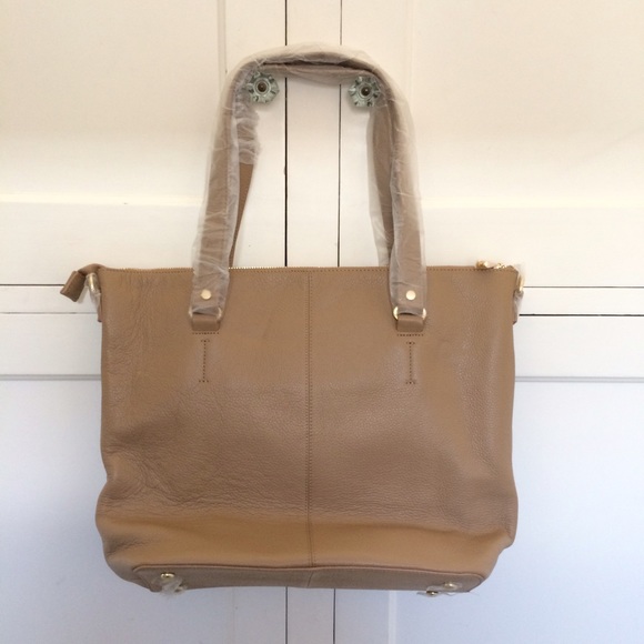 ORA DELPHINE Tan Leather Eden Tote Bag New - Picture 2 of 4
