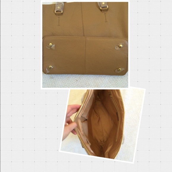 ORA DELPHINE Tan Leather Eden Tote Bag New - Picture 4 of 4