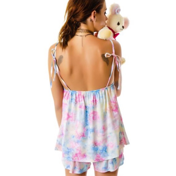 UNIF-- tie dye slumber set with bag!