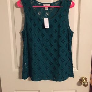 Teal lace top