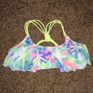 Very cute and colorful flounce bathing suit top