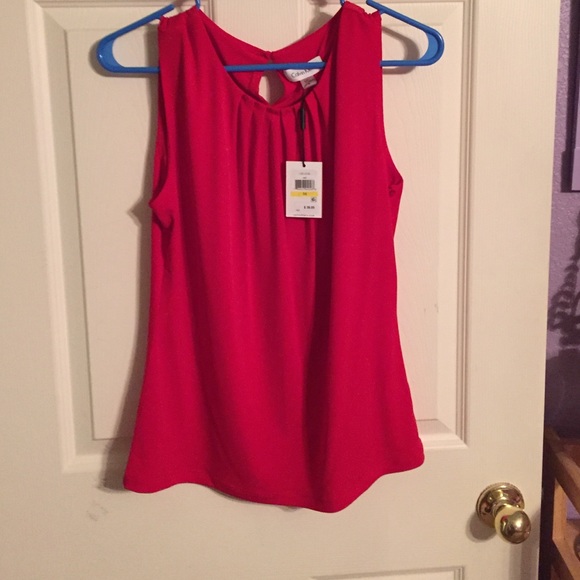 Red Calvin Klein top