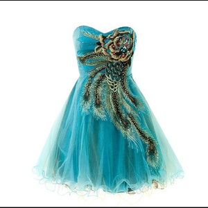 Short turquoise prom dress