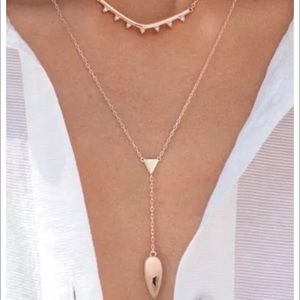 Stella and dot rose gold tiered lariat