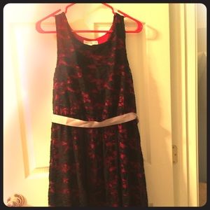 Black/red lace dress