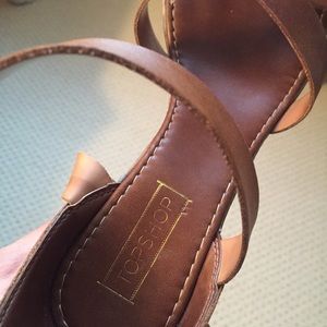 Topshop brown wedges size 37/6.5 or 7