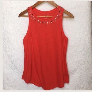 ❤️Express Red Tank Top with Bead Detail