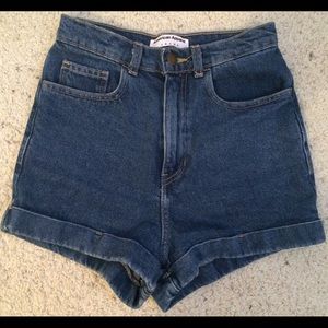 American Apparel Medium Denim High Waisted shorts