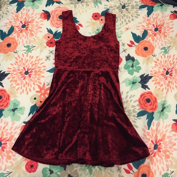 Red Velvet Skater Dress