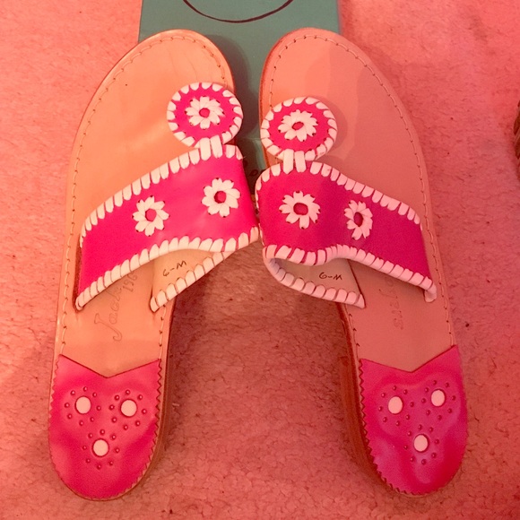 Pink Jack Rogers Palm Beach Flat Sandal Sz 6.5