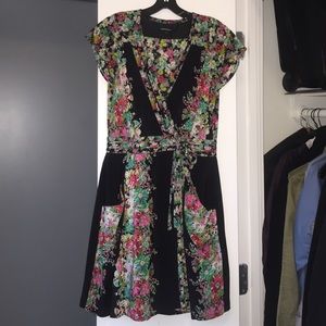 Nanette Lepore floral wrap around dress size 10