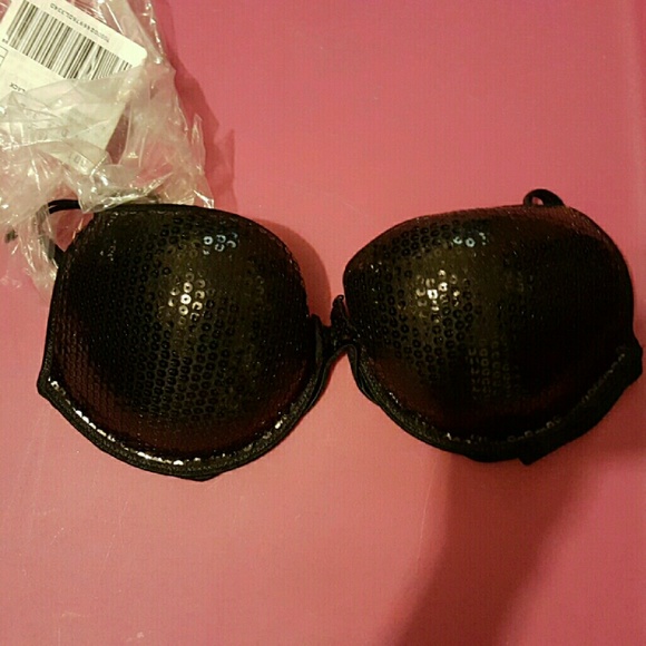 black sequined victoria secret Bra