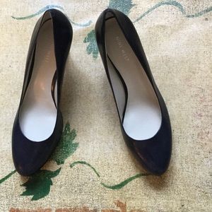 Nine West leather navy high heels.