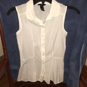 H&M white button down peplum sz2