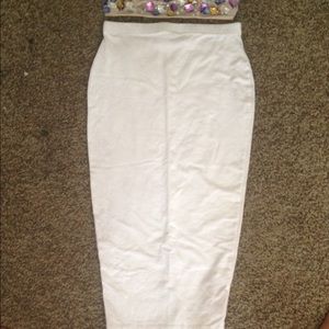 Asos white midi skirt