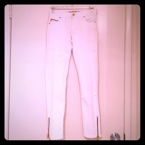 Zara white denim skinny jeans